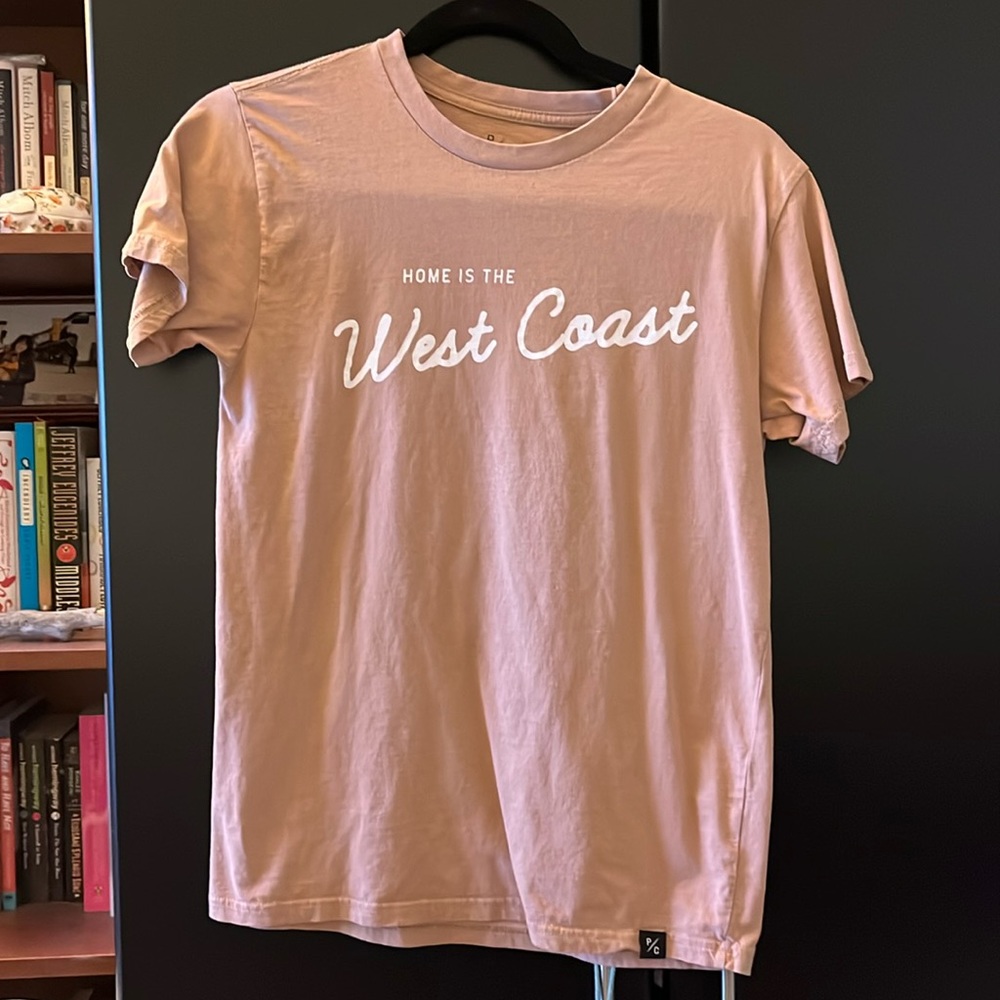 Peace Collective “Home is the West Coast” tan tee in XS